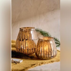 Anthropologie Terrain Disco glass  votives SET OF 3- NWT ( MSRP $70)